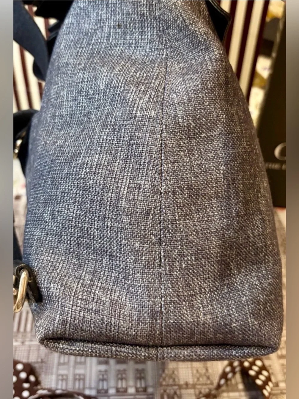 EUC!! HENRI BENDEL Jetsetter Convertible Backpack in Dark Gray & Black Leather